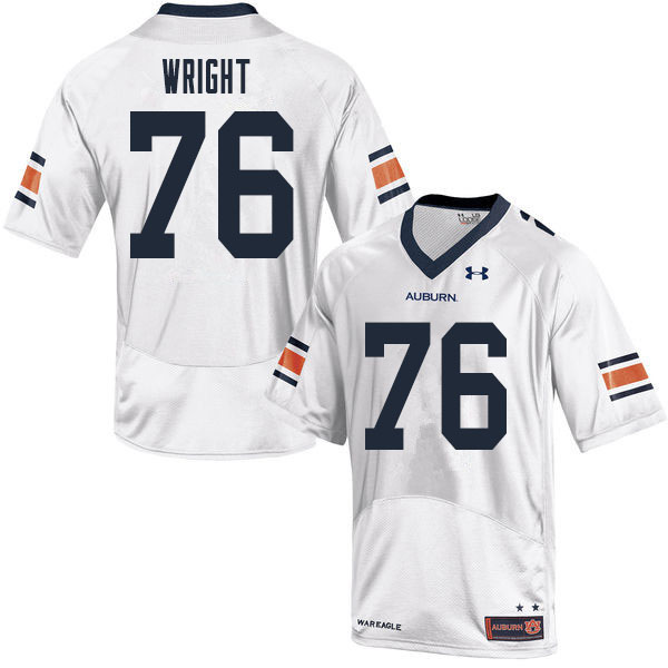 Men #76 Jeremiah Wright Auburn Tigers College Football Jerseys Sale-White